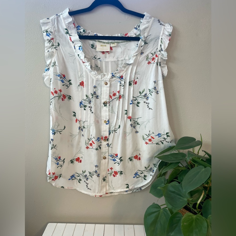 COPY - NWOT Anthropologie-Maeve Floral Blouse - sz M